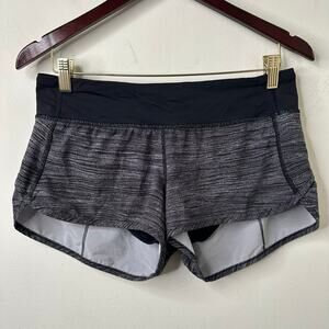 6 Lululemon Speed  Short 2.5″ Striped High-Rise Lined Active Shorts Athleisure